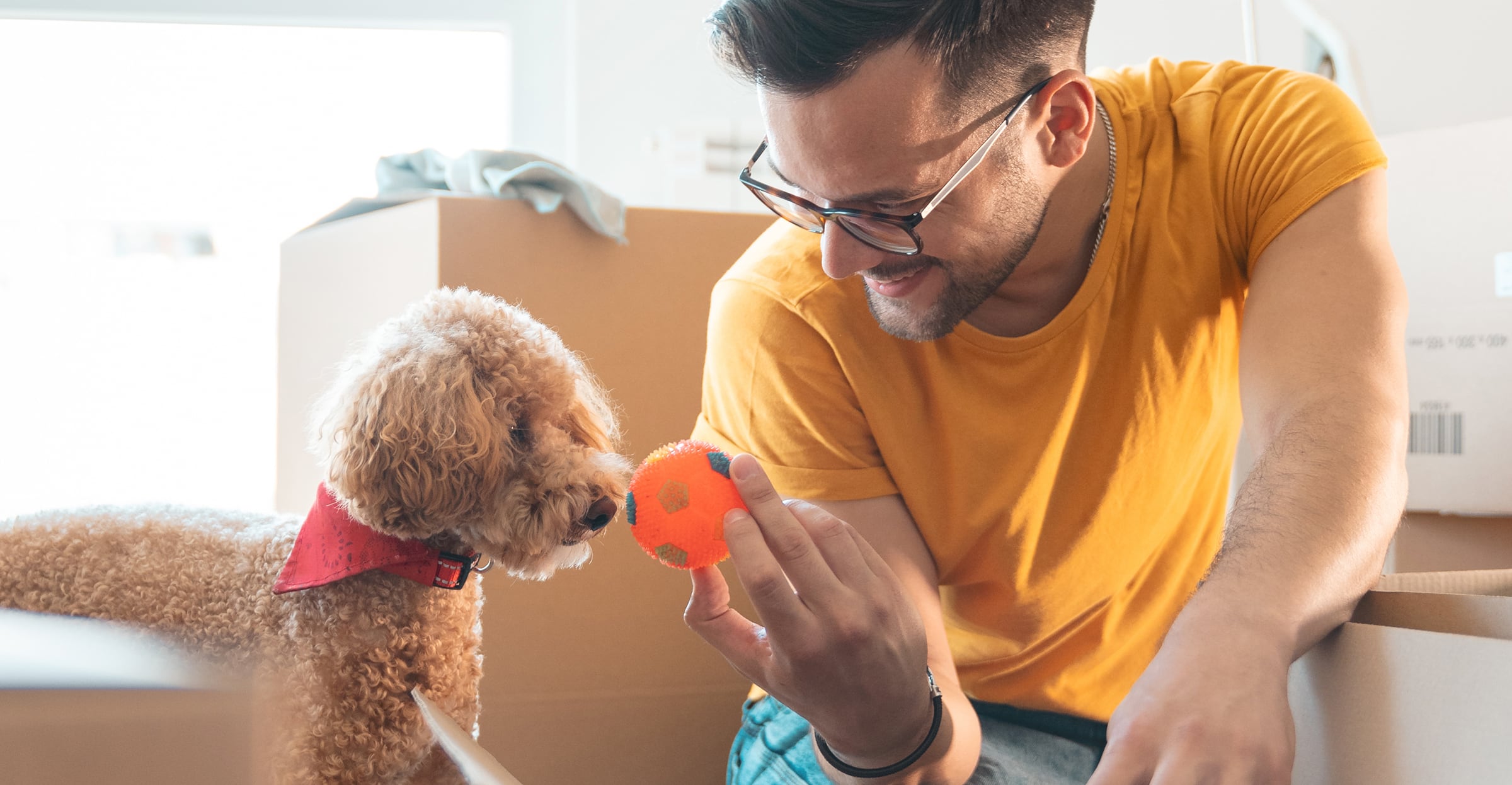 Quick Move-In Homes - Hero Image - Man with dog